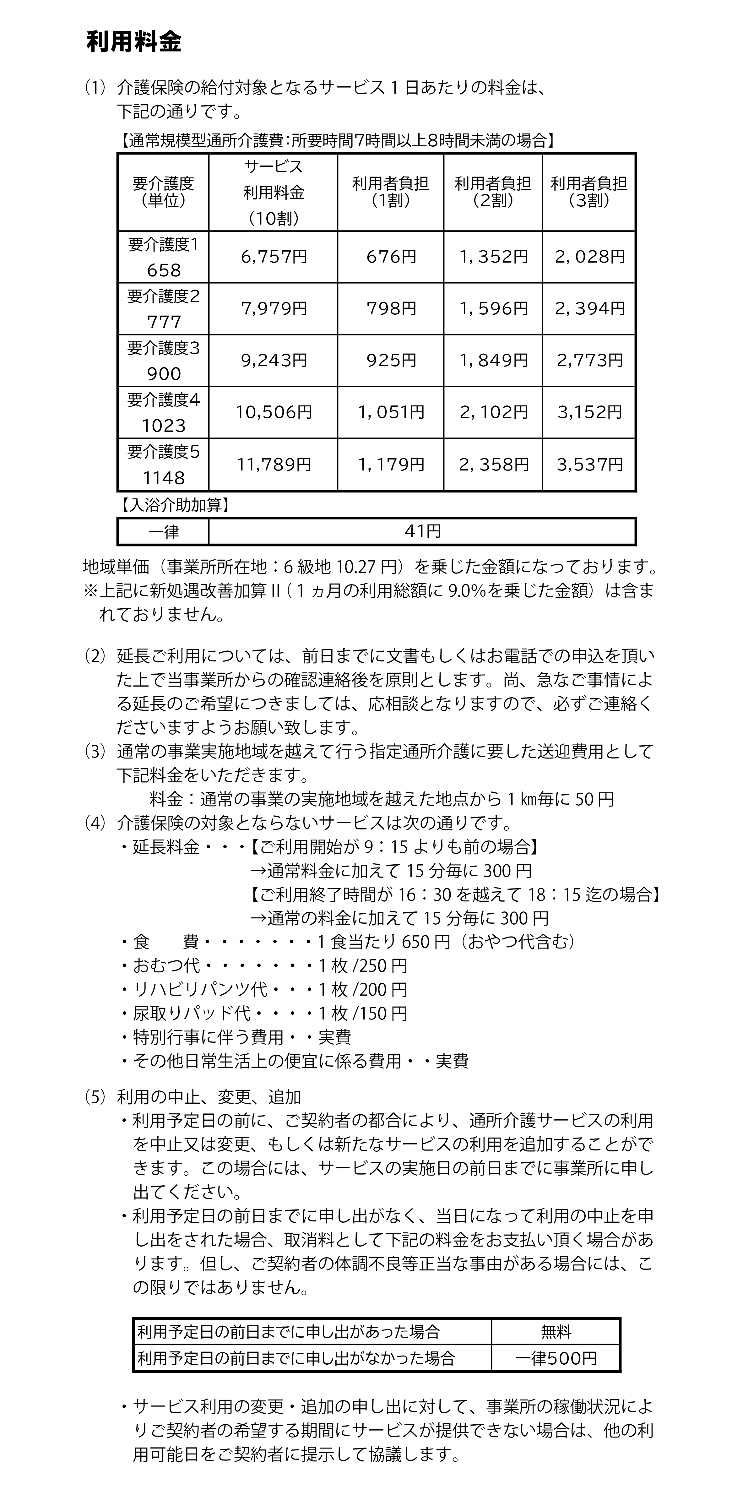 ご利用料金